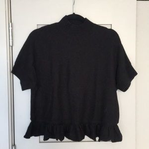 kate spade sz small black peplum sweater